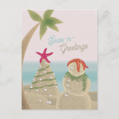 砂の彫刻クリスマスポストカード ポストカード (正面)