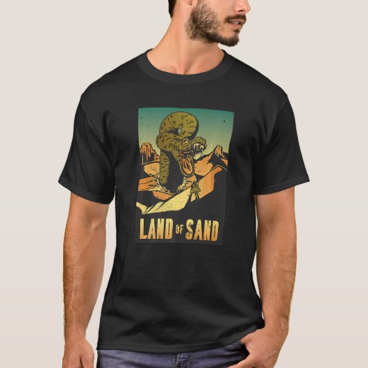 砂の怖いヘビの砂漠の不気味な土地 Tシャツ (正面)