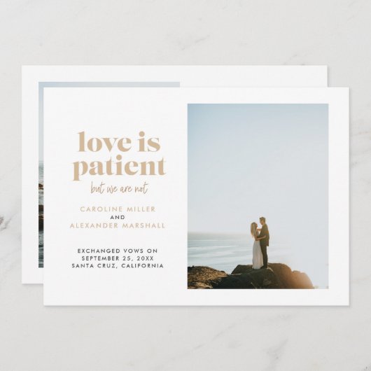 砂の愛は忍耐強いが私たちは逃げない 案内状 (正面/裏面)