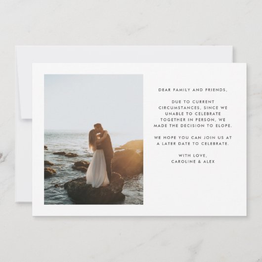 砂の愛は忍耐強いが私たちは駆け落ちするわけではない 案内状 (裏面)