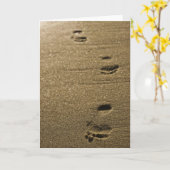 砂の挨拶状の足跡 カード (黄色い花)