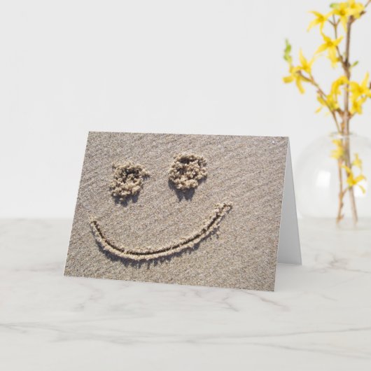 砂の挨拶状の顔 カード (黄色い花)