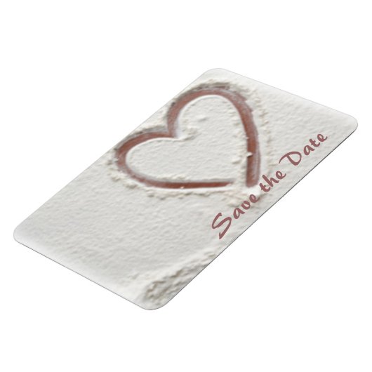 砂の日付ハートの保存 マグネット (左側)