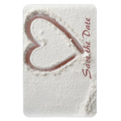 砂の日付ハートの保存 マグネット (縦)