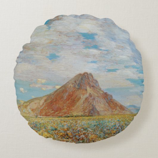 砂の春ブッテバイチルドハッサム、ヴィンテージアート ラウンドクッション (正面)