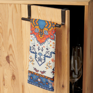 砂の時間：伝統ボホモロッコアート キッチンタオル