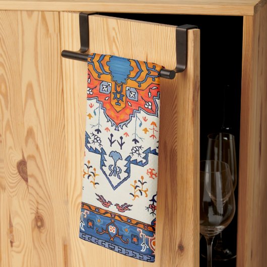 砂の時間：伝統ボホモロッコアート キッチンタオル (三つ折り)