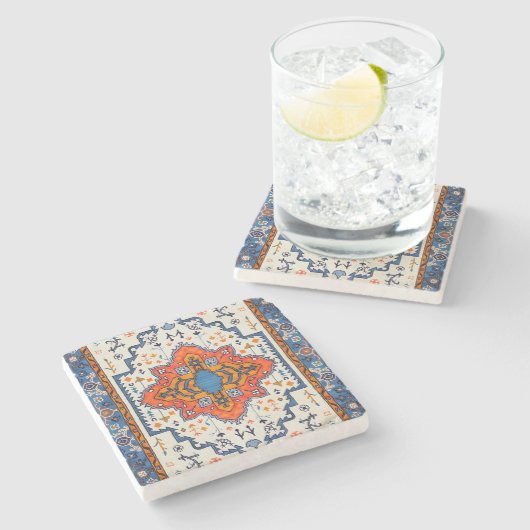 砂の時間：伝統ボホモロッコアート ストーンコースター (横)