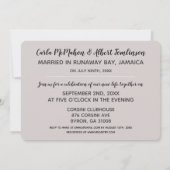 砂の書たった今結婚しました発表パーティー 招待状 (裏面)