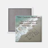 砂の書ビーチに、私はあなたを愛している マグネット (正面/裏面)