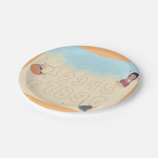 砂の書中の子供の数紙プレート ペーパープレート (アングル)