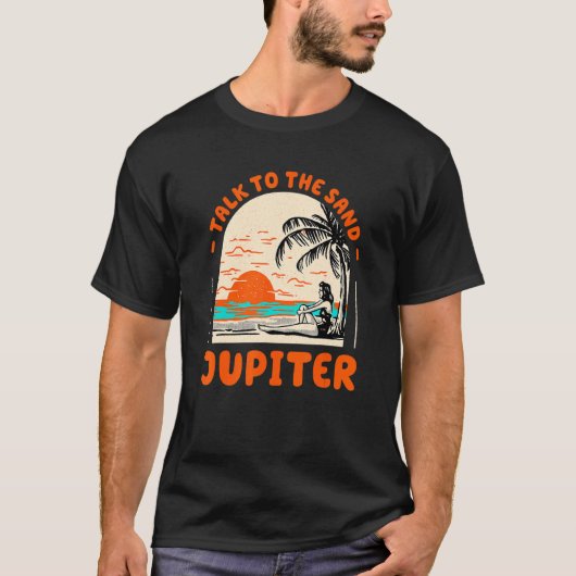 砂の木星に話すビーチフロリダ海夏 Tシャツ (正面)