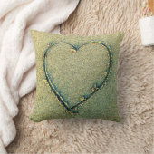 砂の枕で描かれるハート クッション (ブランケット)