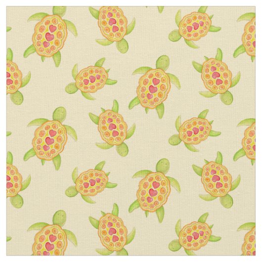 砂の水の色のアートパターン上の亀 ファブリック (クローズアップ)