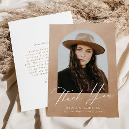 砂の水色のアーチ写真卒業 サンキューカード