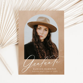 砂の水色のアーチ写真卒業 案内状