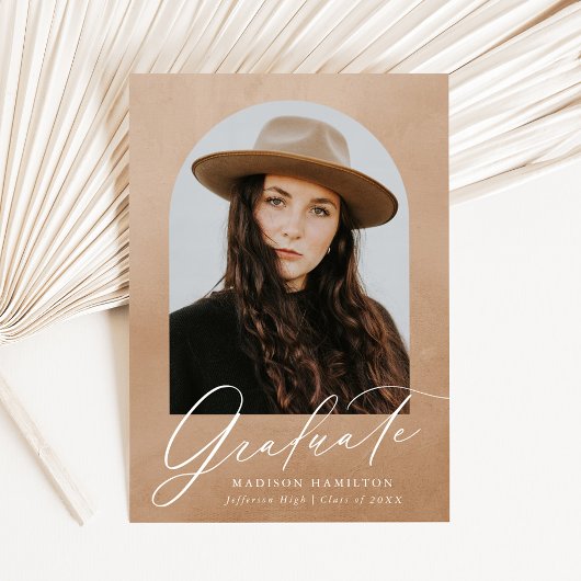 砂の水色のアーチ写真卒業 案内状