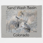 砂の洗面器のあなたの視力を置いて下さい フリースブランケット (正面(横))