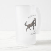 砂の洗面器のための野生の馬の戦士 フロストグラスビールジョッキ (正面右)