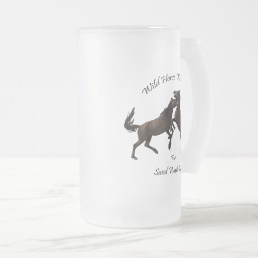砂の洗面器のための野生の馬の戦士 フロストグラスビールジョッキ (正面右)