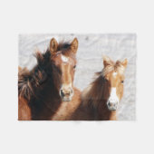 砂の洗面器の子馬 フリースブランケット (正面(横))
