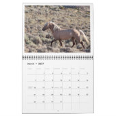 砂の洗面器の野生の馬Calander カレンダー (3月 2027)