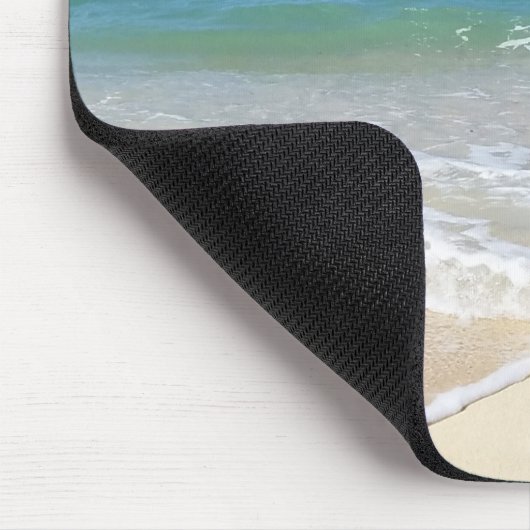 砂の海のビーチの波シーシェルまたはあなたの写真 マウスパッド (コーナー)