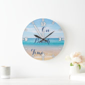 砂の海の空、ビーチ ラージ壁時計 (ホーム)