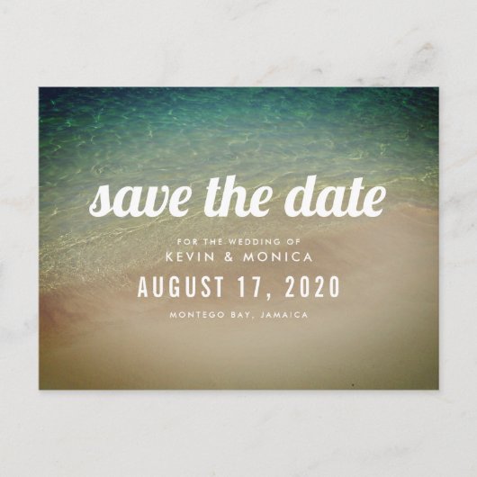 砂の海ビーチウェディング Save the Date 案内ポストカード (正面)