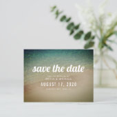 砂の海ビーチウェディング Save the Date 案内ポストカード (スタンド正面)