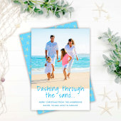 砂の海岸のシックな写真をダッシング シーズンカード