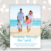 砂の海岸のシックな写真をダッシング シーズンカード
