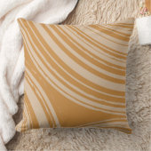 砂の焼けオレンジの波輪 クッション (ブランケット)