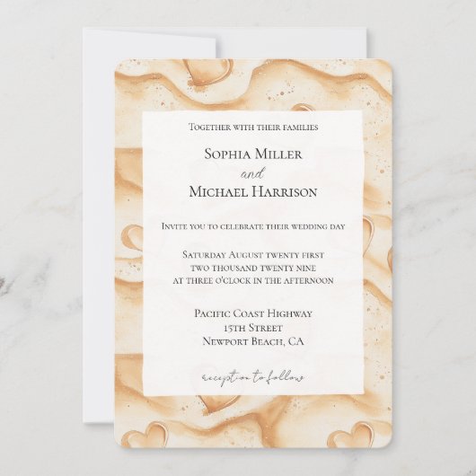 砂の熱帯ハート結婚ズ 招待状 (正面)