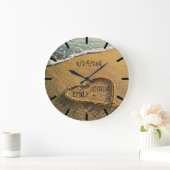 砂の熱帯ビーチのハート ラージ壁時計 (ホーム)