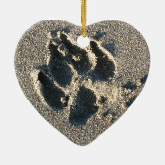 砂の犬の足プリント-オーナメント セラミックオーナメント