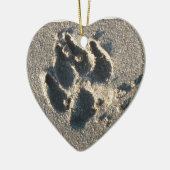 砂の犬の足プリント-オーナメント セラミックオーナメント (左)