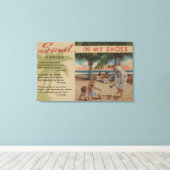 砂の私の靴&フロリダの詩フロリダ キャンバスプリント (インサイチュ (ウッドフロア))