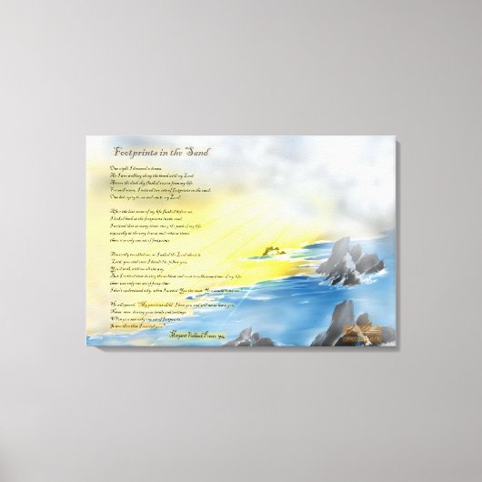 砂の絵画足跡 キャンバスプリント (正面)