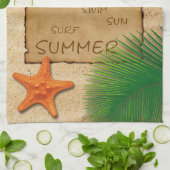 砂の背景にパーチメント – キッチンタオル (折り畳み)