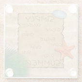 砂の背景にパーチメント – Glass Coaster ガラスコースター (裏面)