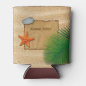 砂の背景のパーチメント – クーラーボックス 缶クーラー (正面)