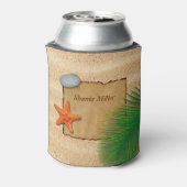 砂の背景のパーチメント – クーラーボックス 缶クーラー (缶裏面)