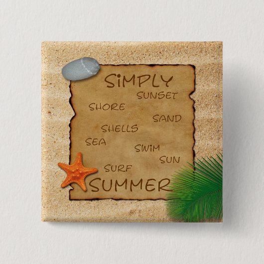 砂の背景のパーチメント – ボタン 缶バッジ (正面)