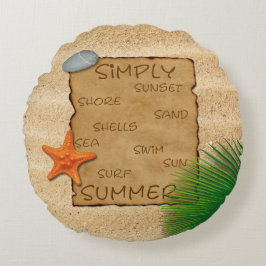 砂の背景のパーチメント – 丸枕 ラウンドクッション