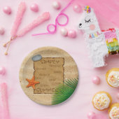 砂の背景のパーチメント – 紙プレート ペーパープレート (パーティー)