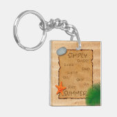 砂の背景のパーチメント – Keychain キーホルダー (正面左)