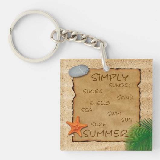 砂の背景のパーチメント – Keychain キーホルダー (正面)