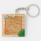 砂の背景のパーチメント – Keychain キーホルダー (裏面)