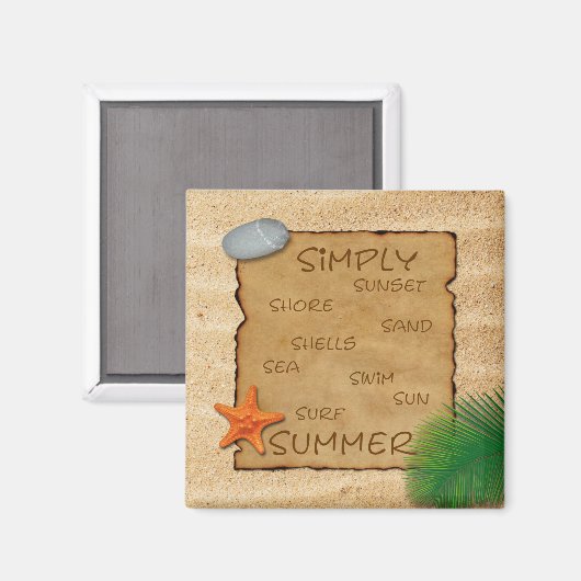 砂の背景の羊皮紙 – 磁石 (正面/裏面)